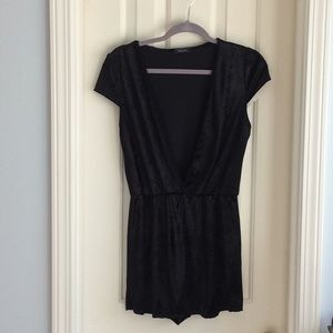 Lovely Day Black Velvet Romper